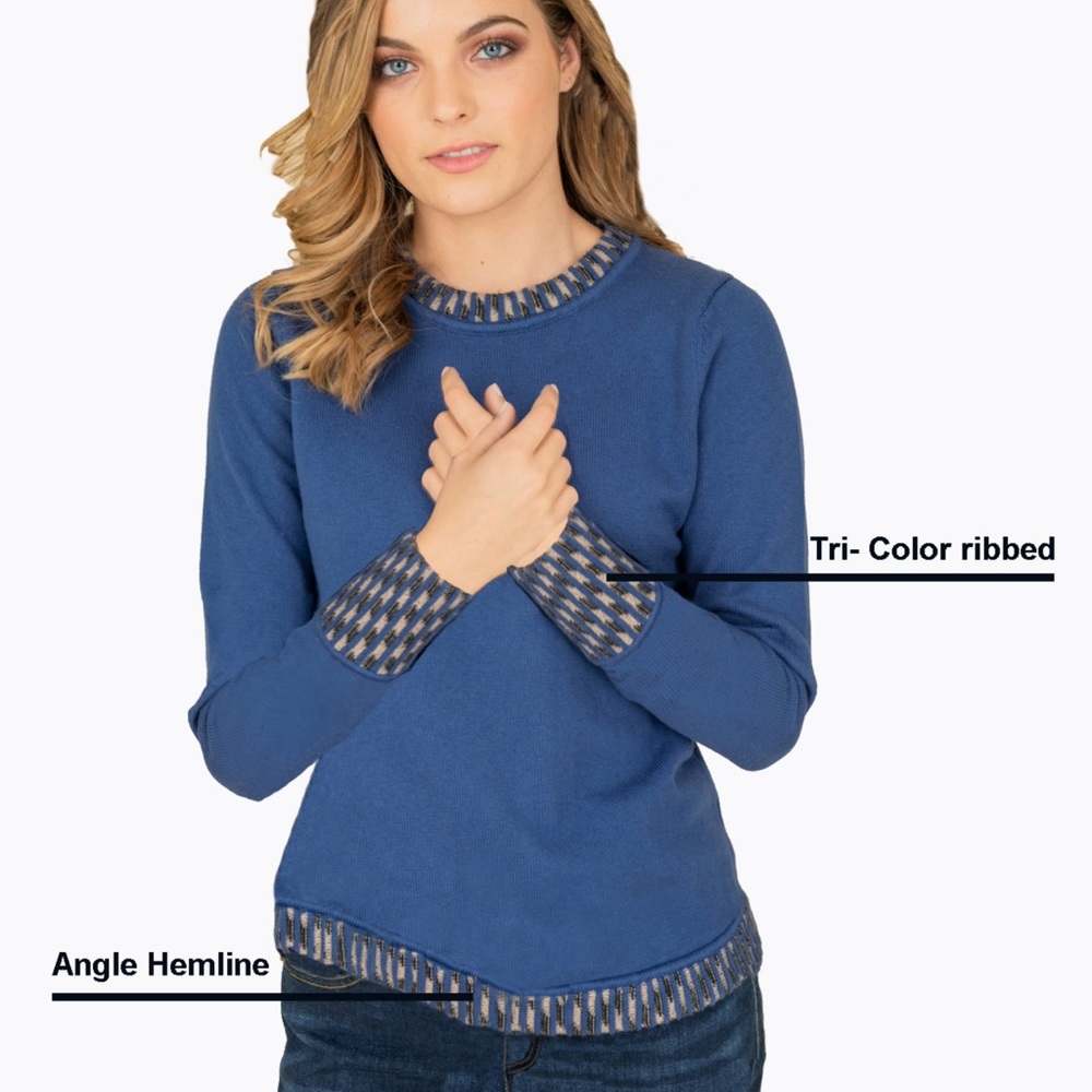 FARAH NAZ New York Cashmere- Cotton Blended Sweater